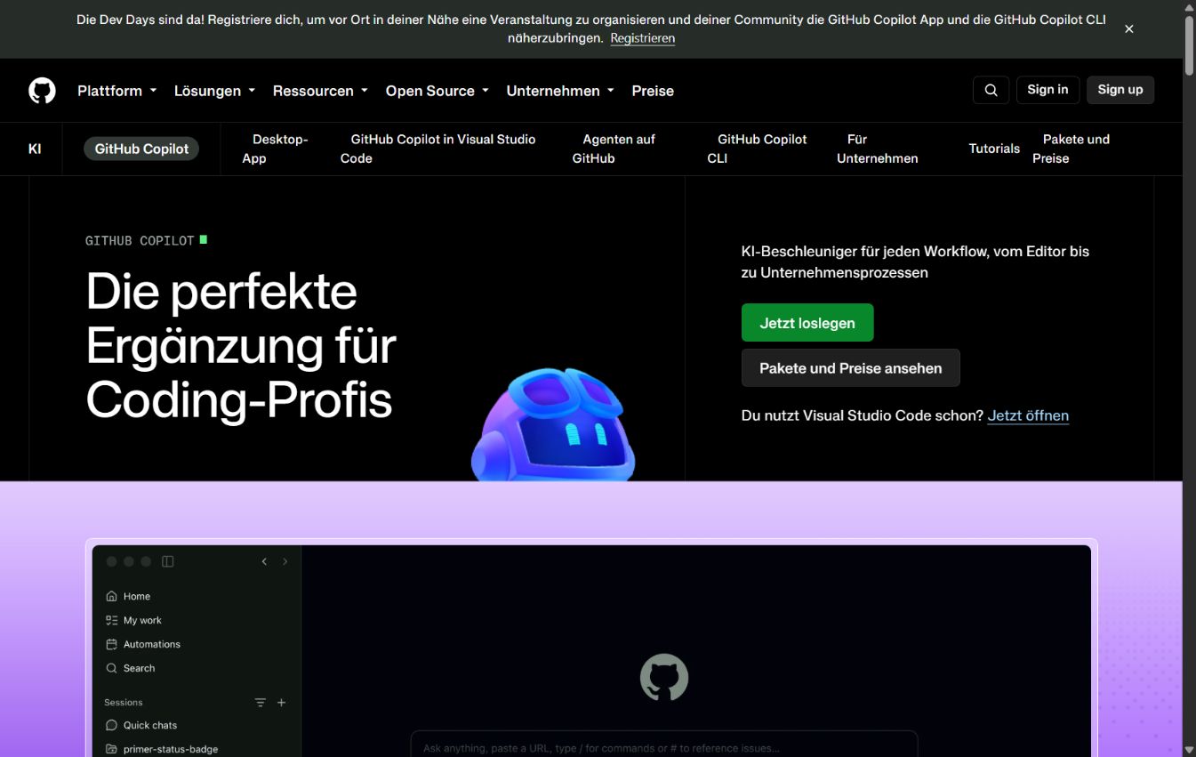 Vorschau von GitHub Copilot
