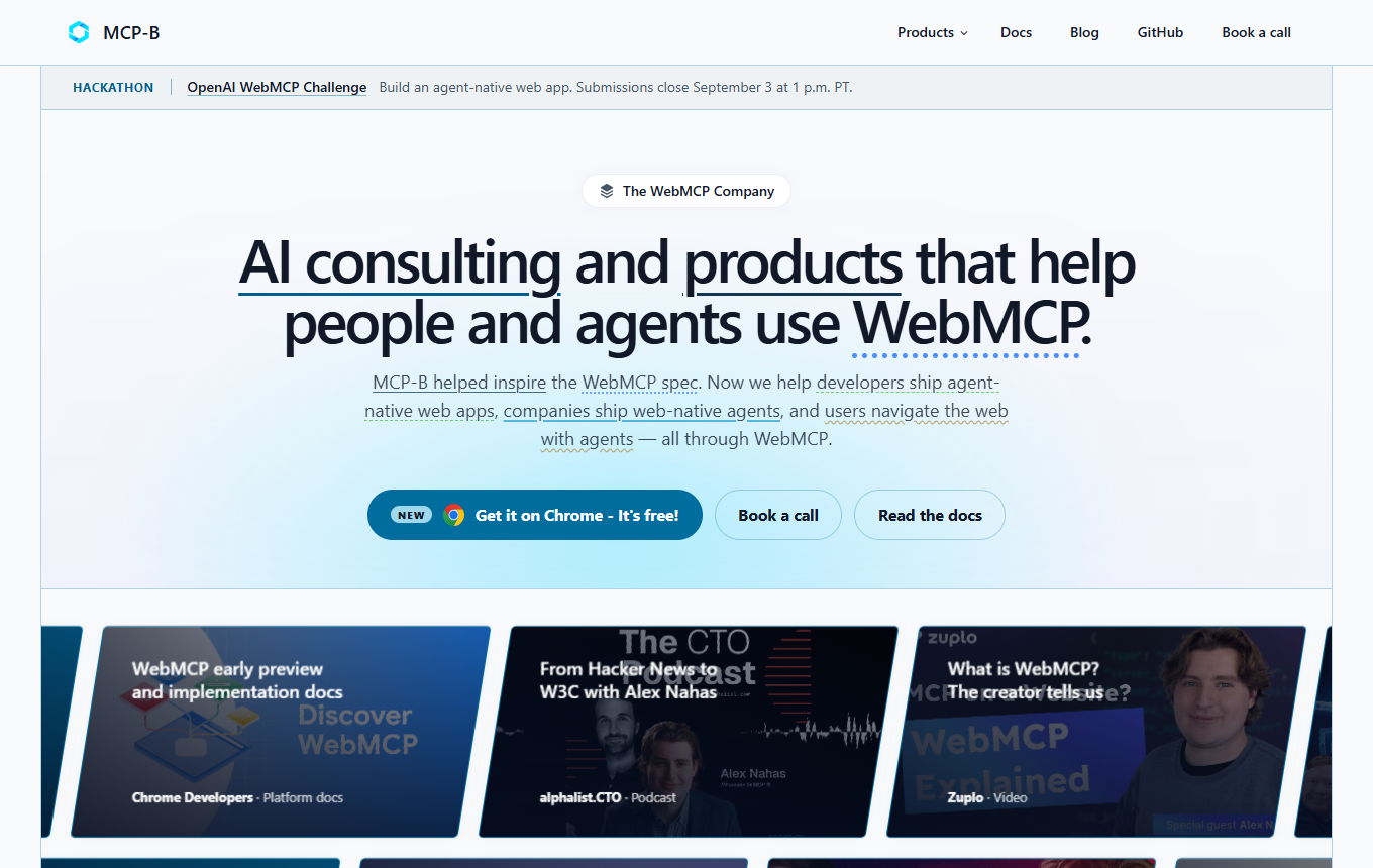 MCP-B / WebMCP captura del producto